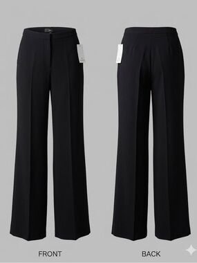 🖤 Basler NWT Wide Leg Dress Pants EU 34 Black Designer Trousers 8866-22‎ 🖤